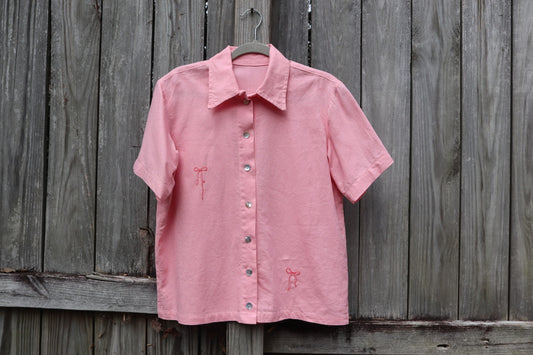 "The Bows" Pink Buttoned Shirt