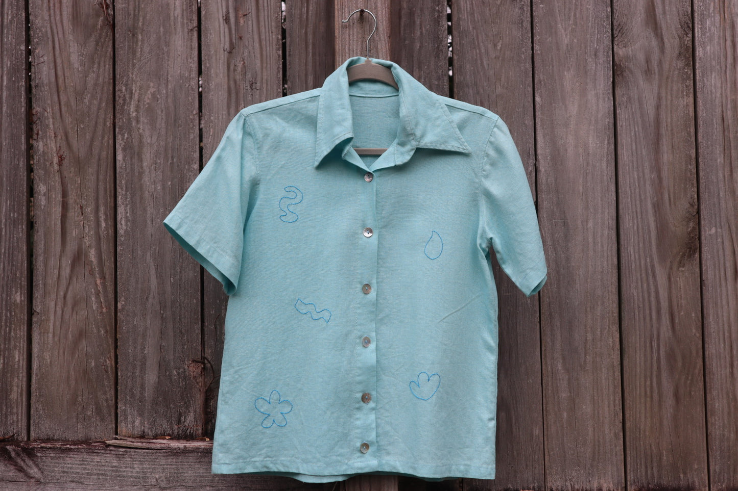 "The Shape of Blue" Blue Buttoned Shirt