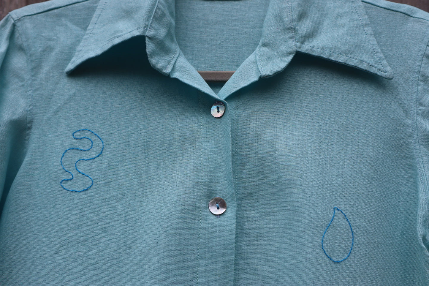 "The Shape of Blue" Blue Buttoned Shirt