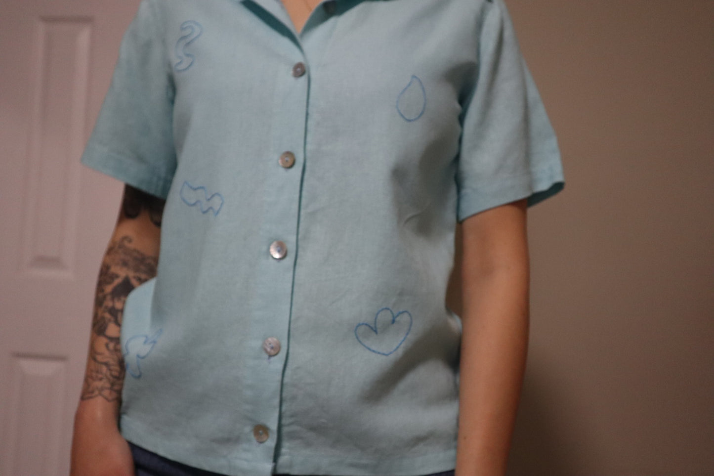 "The Shape of Blue" Blue Buttoned Shirt