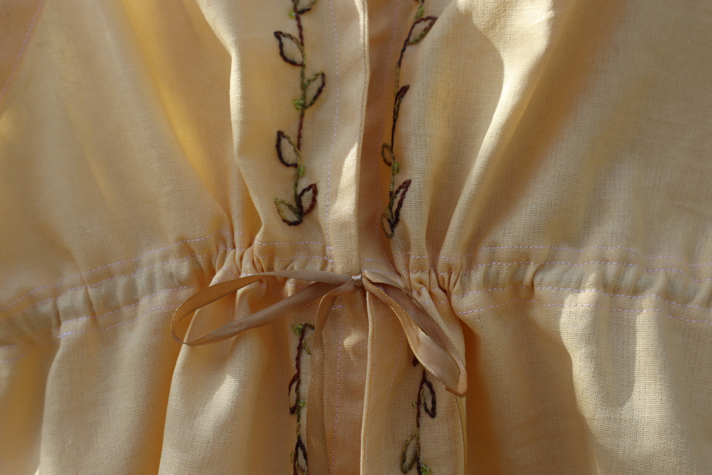 "Alma" Yellow Embroidered Top