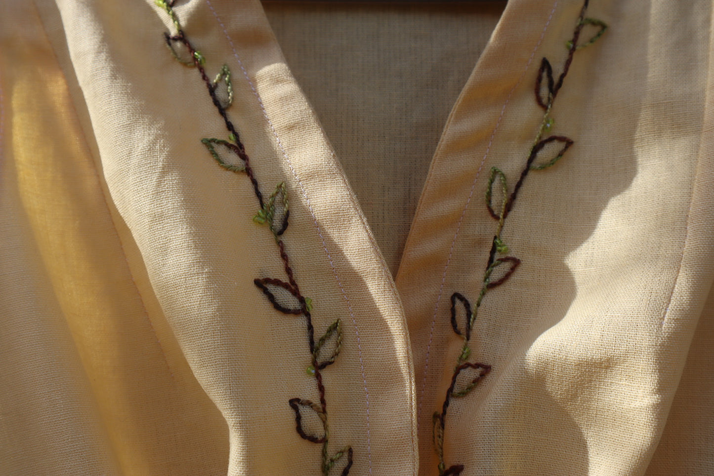 "Alma" Yellow Embroidered Top