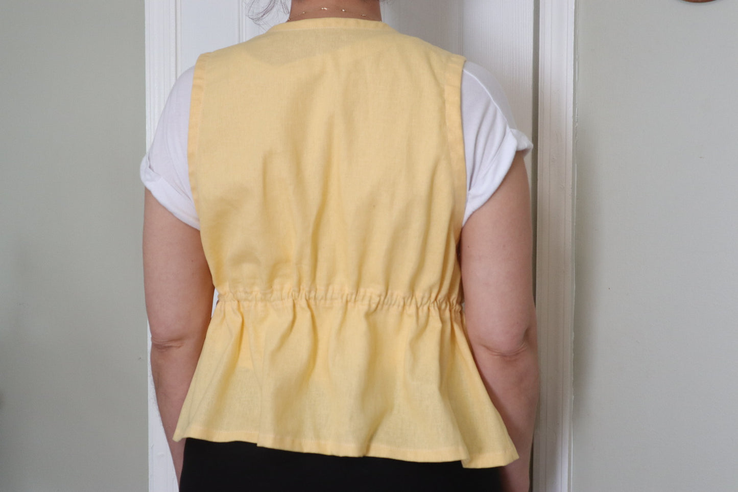 "Alma" Yellow Embroidered Top