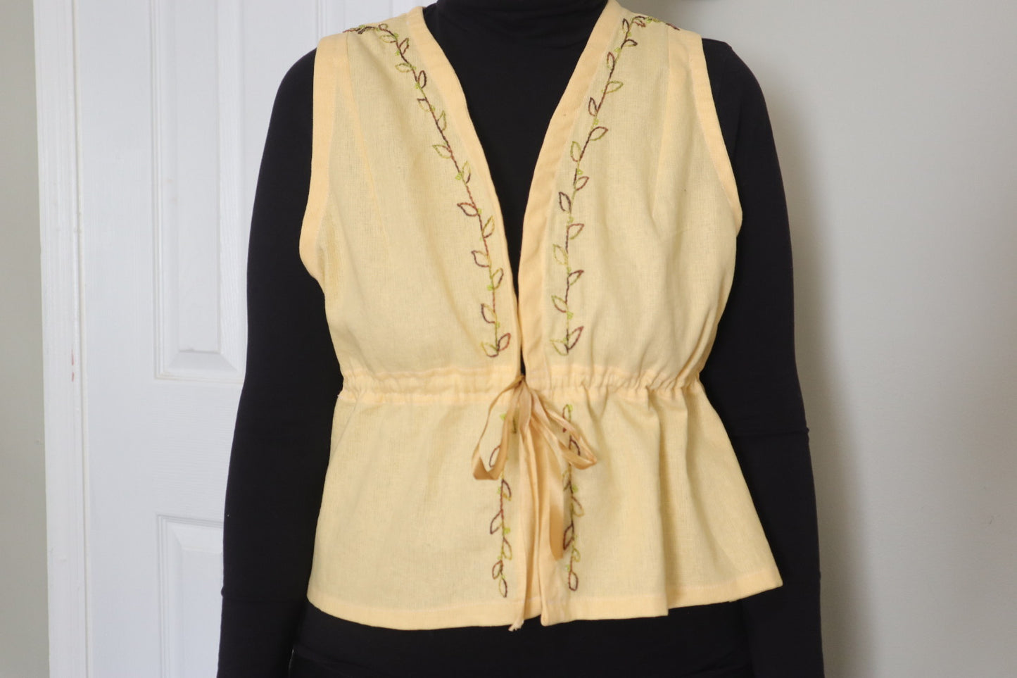 "Alma" Yellow Embroidered Top