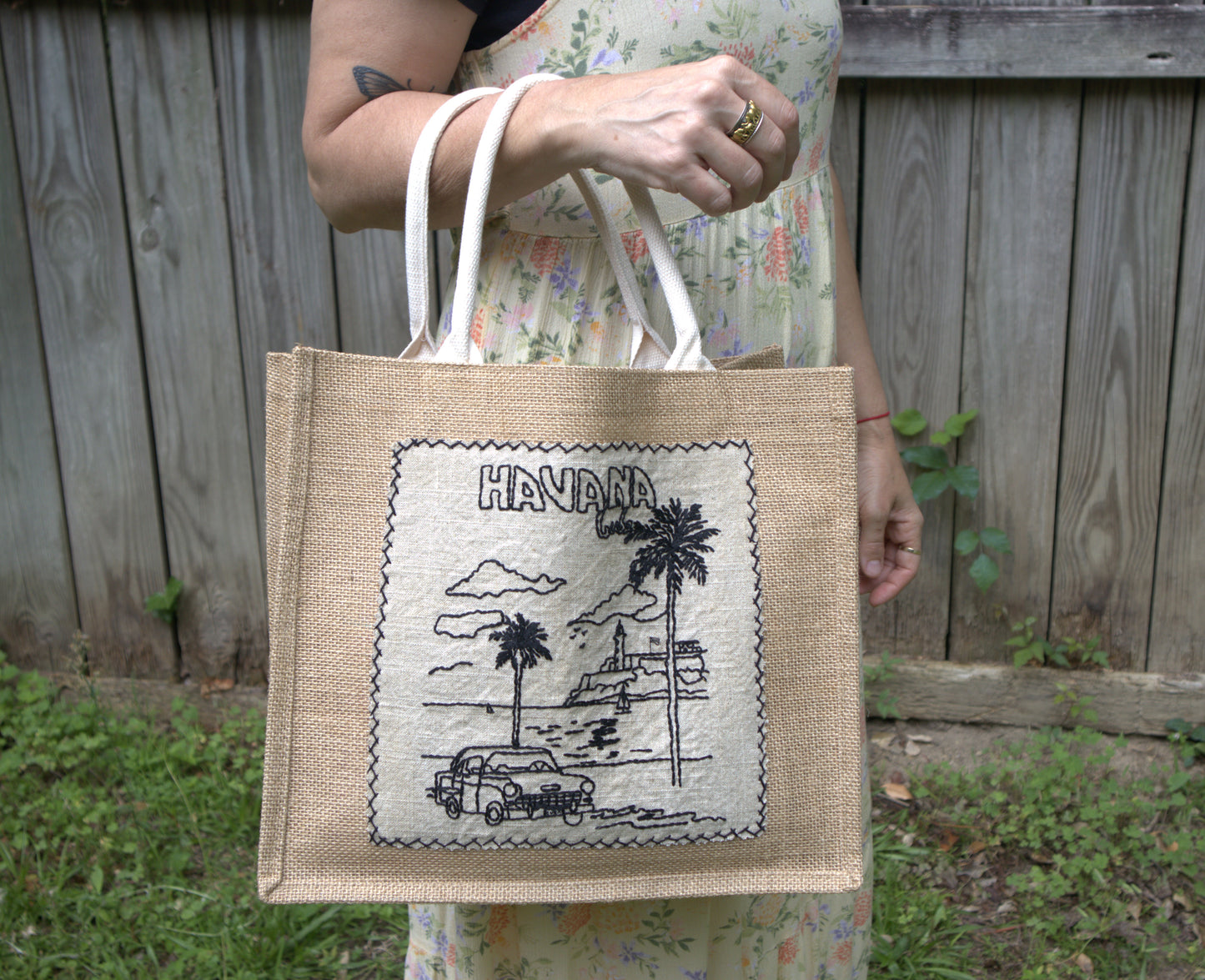 "La Habana" Jute Tote Bag