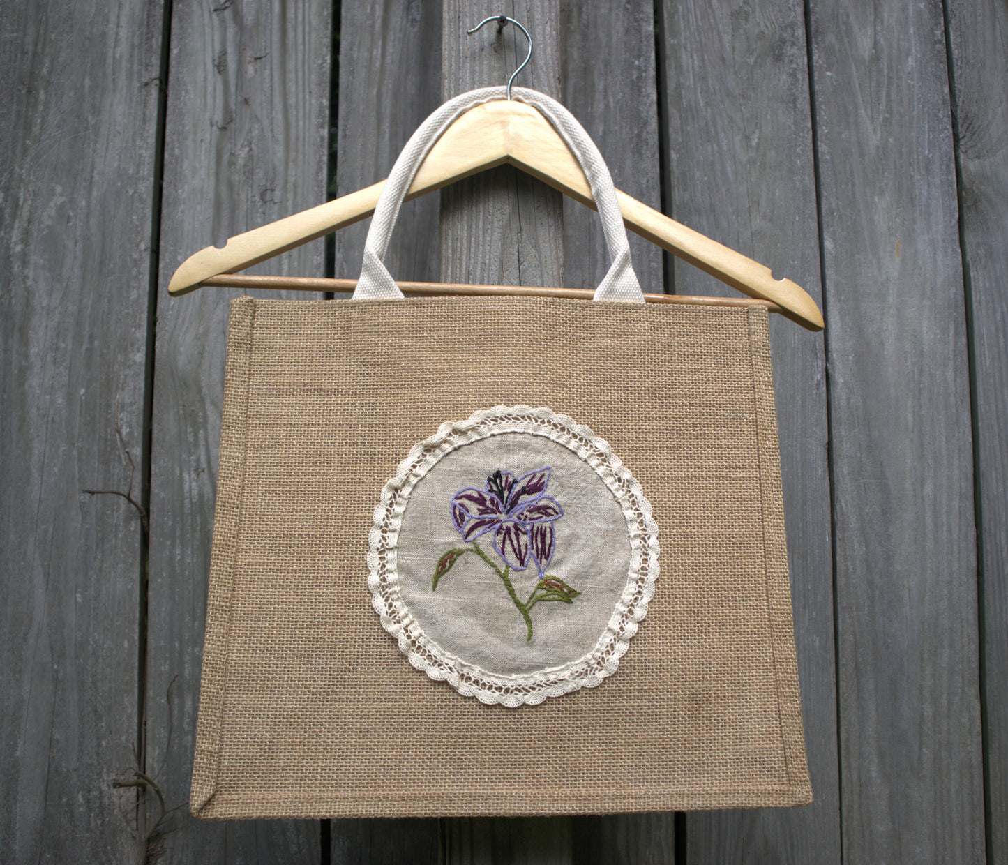 "Lily" Jute Tote Bag