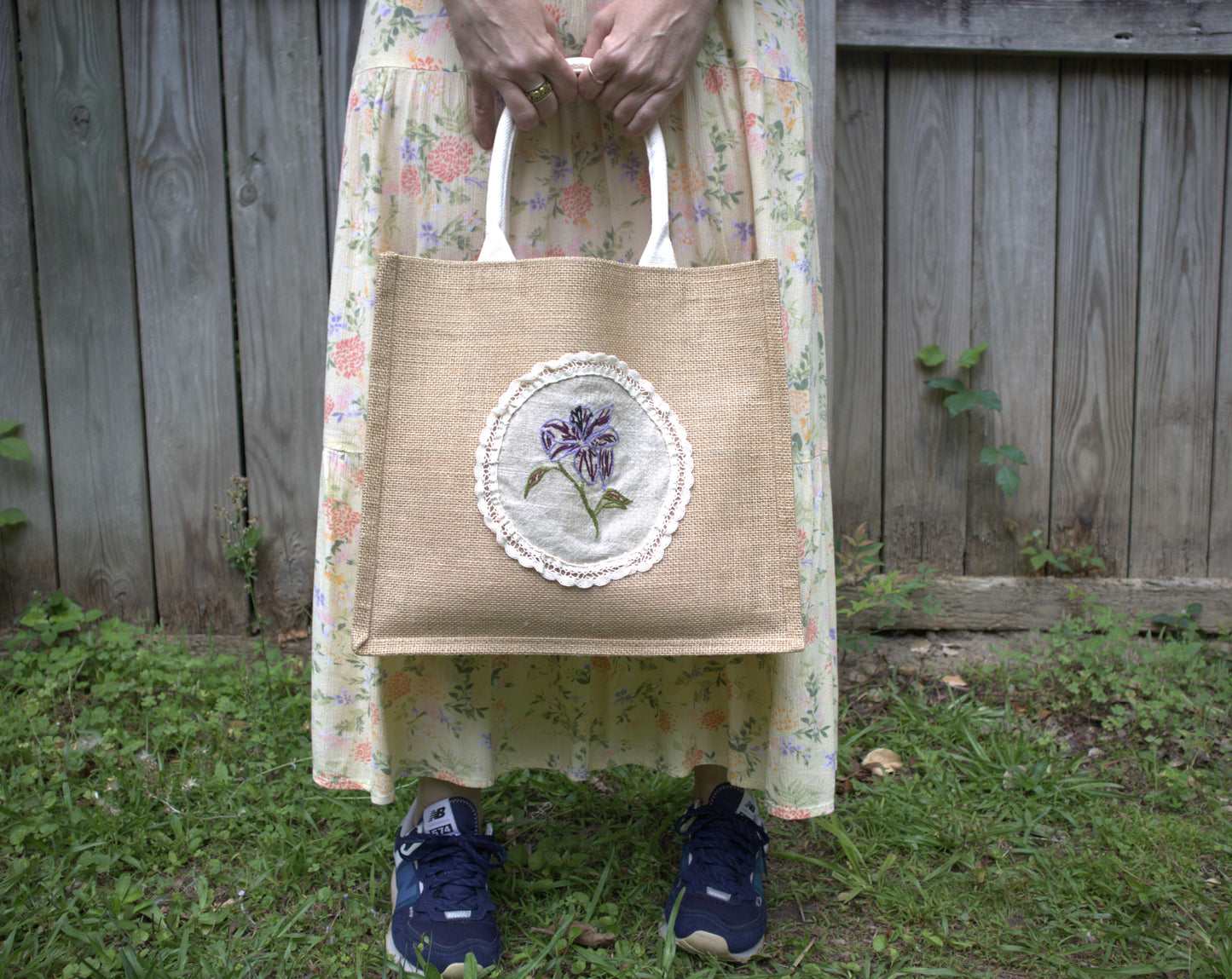 "Lily" Jute Tote Bag