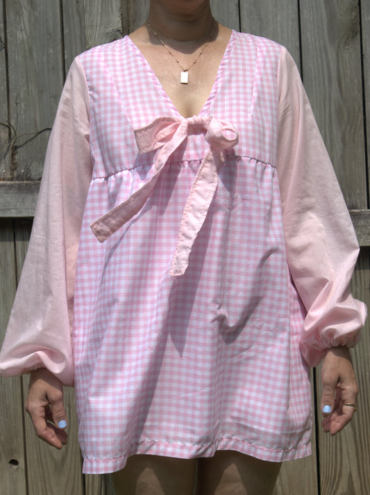 "The Doll" Pink Gingham Mini Dress