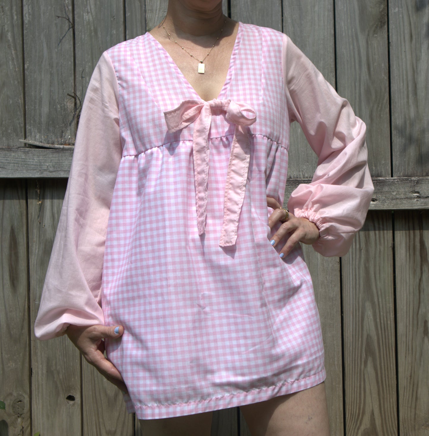 "The Doll" Pink Gingham Mini Dress