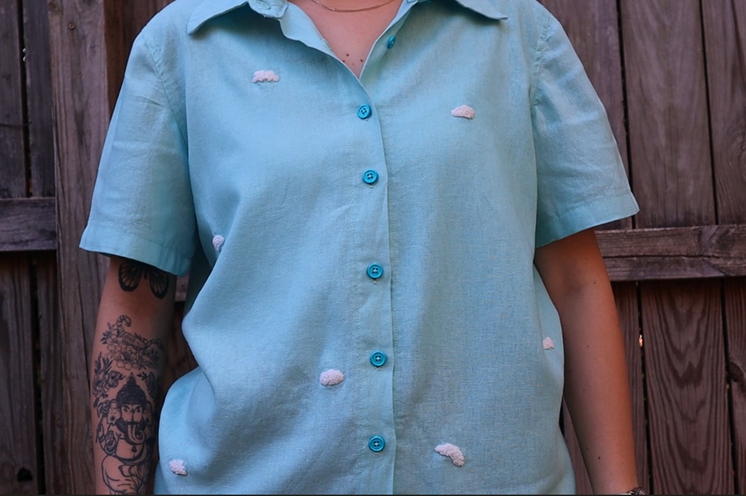 “Clouds” Blue Buttoned Shirt