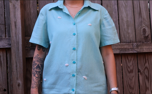 “Clouds” Blue Buttoned Shirt