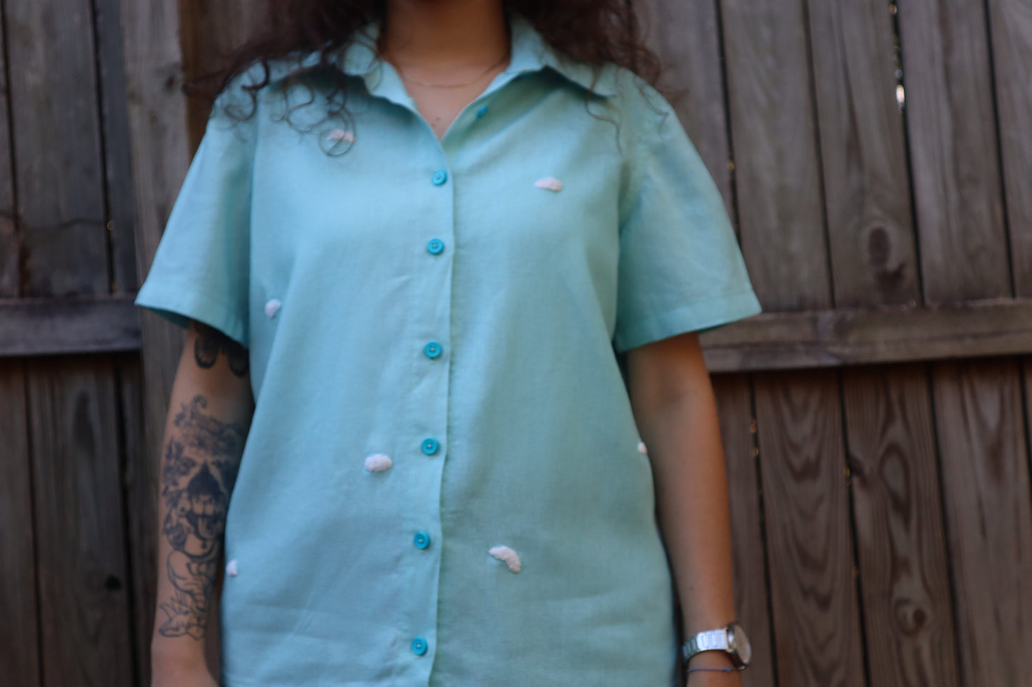 “Clouds” Blue Buttoned Shirt