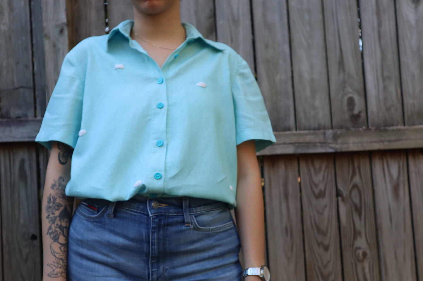 “Clouds” Blue Buttoned Shirt