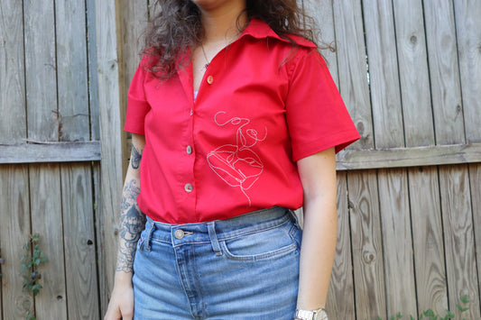 "The Lovers" Red Buttoned Shirt