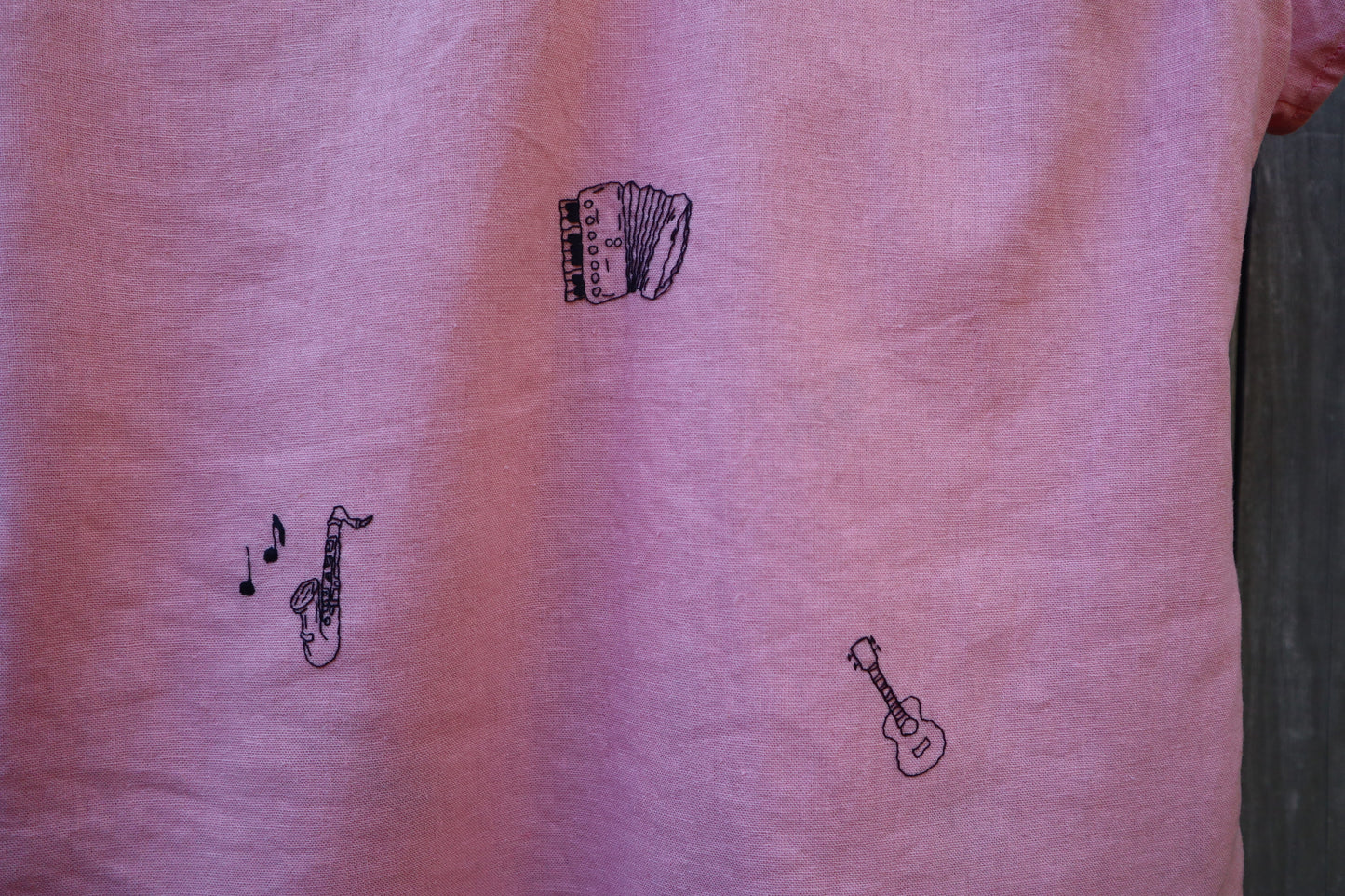 "Music Lover" Pink Buttoned Shirt