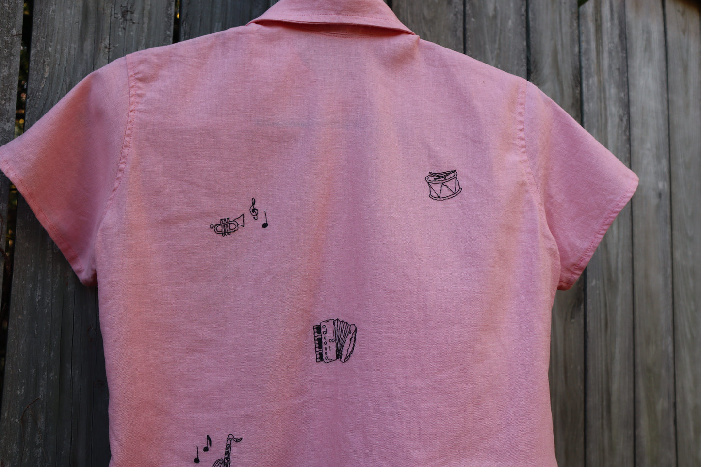 "Music Lover" Pink Buttoned Shirt