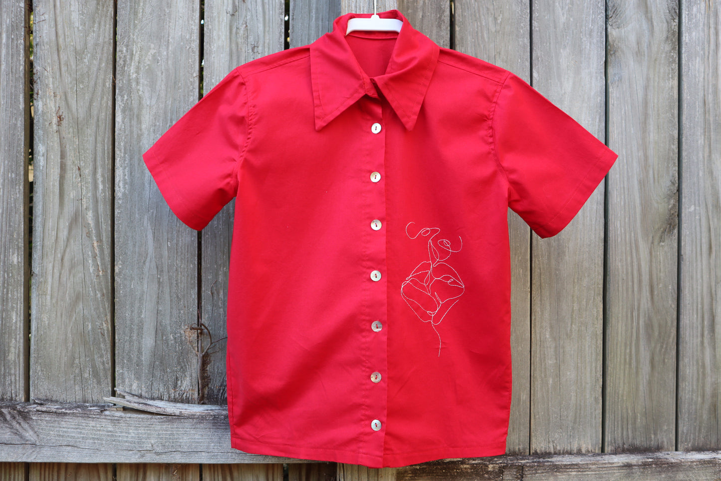 "The Lovers" Red Buttoned Shirt