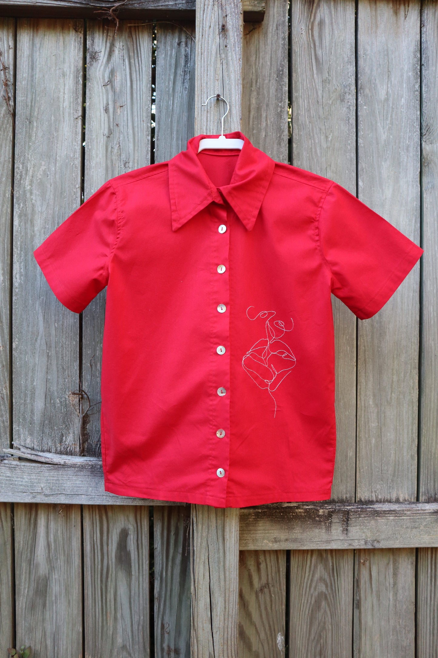 "The Lovers" Red Buttoned Shirt