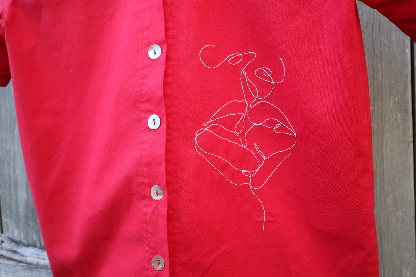 "The Lovers" Red Buttoned Shirt