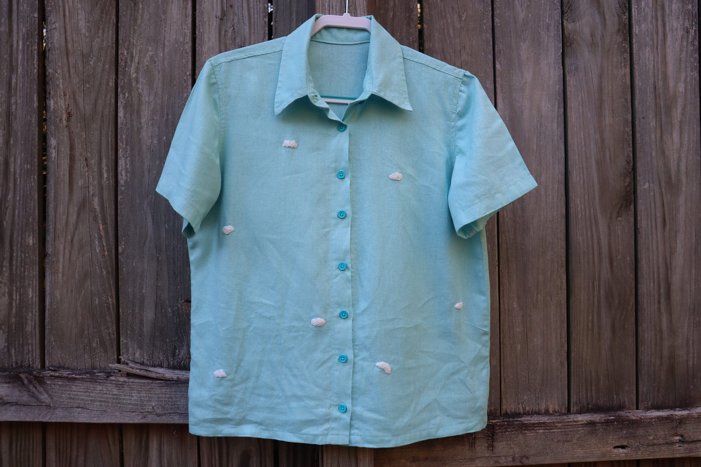 “Clouds” Blue Buttoned Shirt