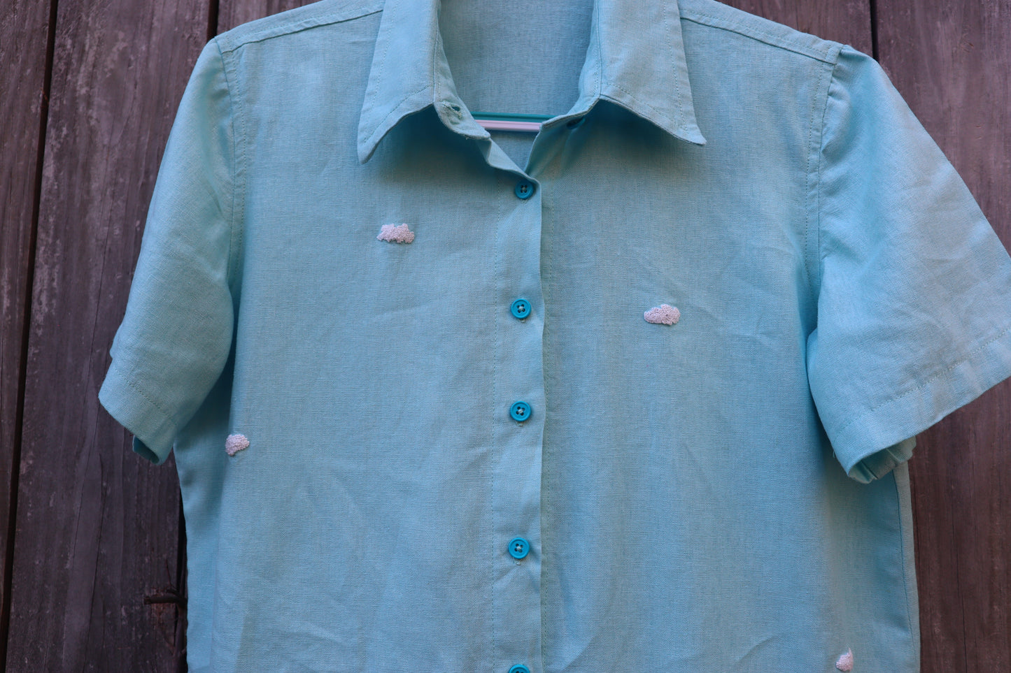 “Clouds” Blue Buttoned Shirt